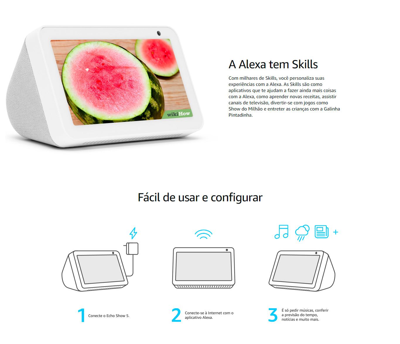 Amazon Smart Home Echo Show 5 Alexa, Tela 5.5